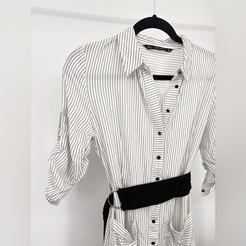 Zara Basic Collection Button Front Side Slit Stri… - image 6